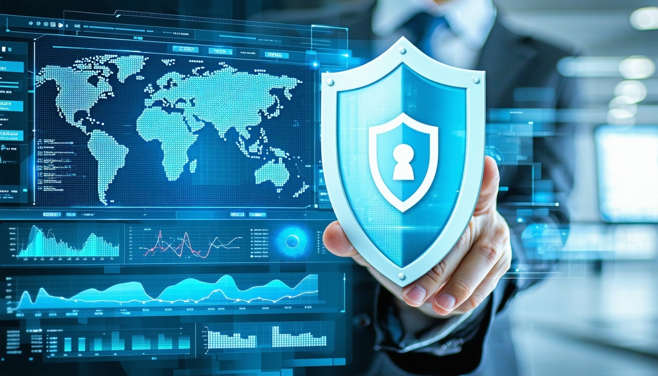 Enterprise dashboard with security shield